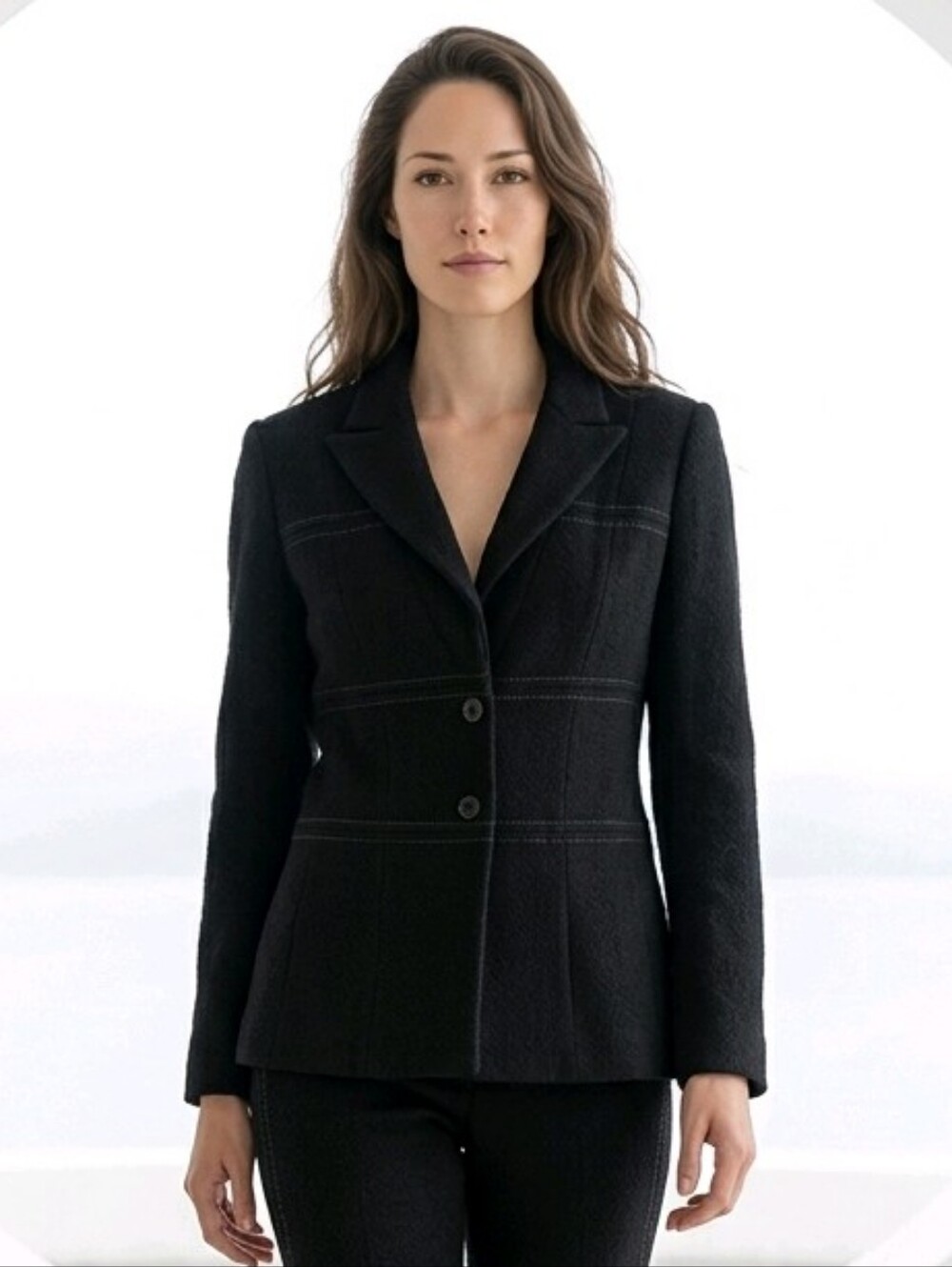 Carlisle Women's Black Tailored Wool Blend Blazer Jacket